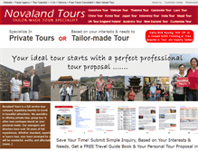 Tablet Screenshot of novalandtours.com